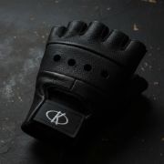 Imagen de Guantes Para Pesas Cuero Fitness Entrenamiento - Negro - Lisa - M