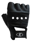 Imagen de Guantes Para Pesas Cuero Fitness Entrenamiento - Negro - Lisa - M