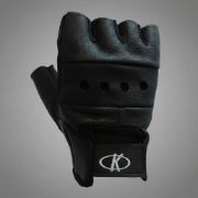 Imagen de Guantes Para Pesas Cuero Fitness Entrenamiento - Negro - Lisa - XL