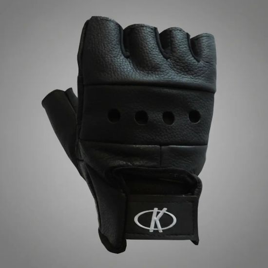 Imagen de Guantes Para Pesas Cuero Fitness Entrenamiento - Negro - Lisa - XL
