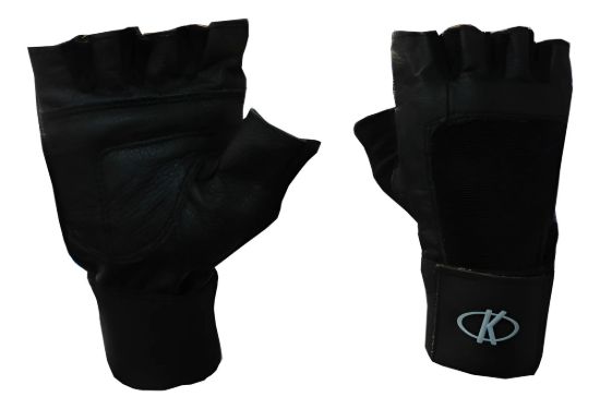 Imagen de Guantes Para Pesas Con Muñequera - Negro - Lisa - S