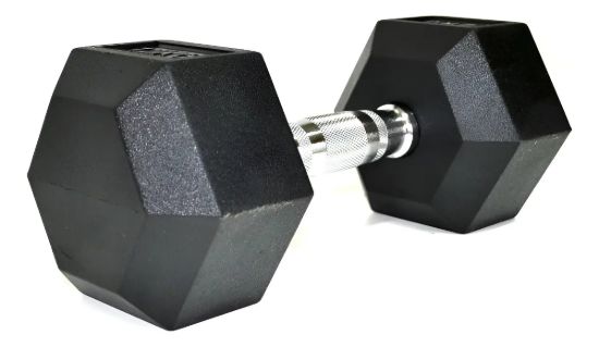 Imagen de Mancuerna Hexagonal 5 Kg Hierro Caucho  Negro