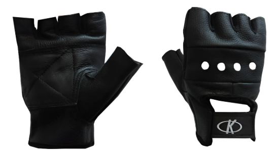 Imagen de Guantes Para Pesas Cuero Fitness Entrenamiento - Negro - Lisa - XXL