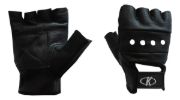 Imagen de Guantes Para Pesas Cuero Fitness Entrenamiento - Negro - Lisa - XXL