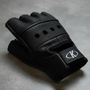 Imagen de Guantes Para Pesas Cuero Fitness Entrenamiento - Negro - Lisa - S