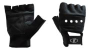 Imagen de Guantes Para Pesas Cuero Fitness Entrenamiento - Negro - Lisa - S