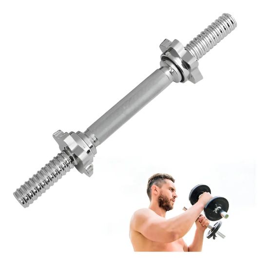Imagen de Barra Recta Para Pesas Y Discos De 35cm Estándar Cromada Gym Color Plateado