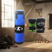 Imagen de Bolsa Boxeo Con Relleno Y Cadena - Azul