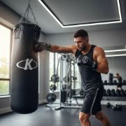 Imagen de Bolsa Boxeo Con Relleno Y Cadena - Negro