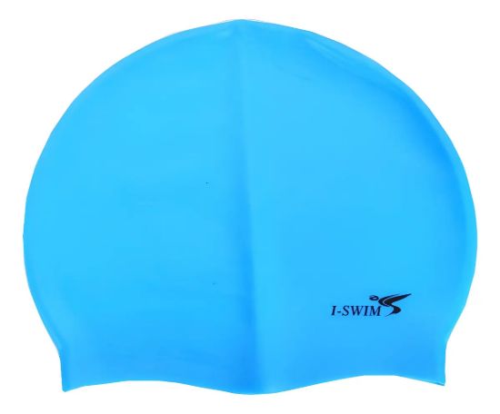 Imagen de Gorra Natacion Piscina Niño Adulto 100% Silicona  - Celeste - Liso - M