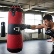 Imagen de Bolsa Boxeo Con Relleno Y Cadena - Rojo