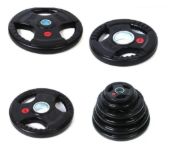 Imagen de Disco Olimpico Hierro Engomado C/agarres 25kg Negro