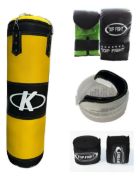 Imagen de Kit Boxeo Bolsa+guantes+vendas+bucal - Amarillo