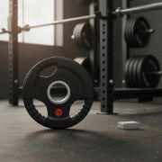 Imagen de Disco Olimpico Hierro Engomado C/agarres  2.5kg Negro