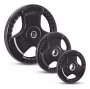 Imagen de Disco Olimpico Hierro Engomado C/agarres  2.5kg Negro