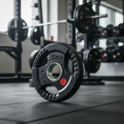Imagen de Disco Olimpico Hierro Engomado C/agarres  2.5kg Negro