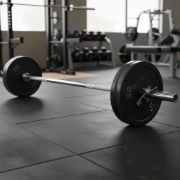 Imagen de Barra Recta Olímpica  2.2m Con Topes Metal Cromada