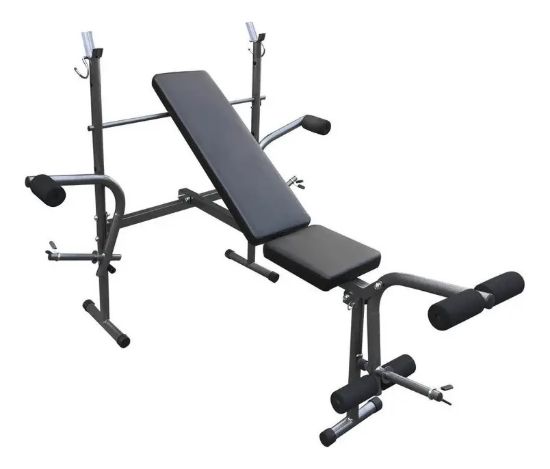Imagen de Banco Pecho Multifuncional + 30 Kg Pesas + Barra 