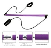 Imagen de Barra Con Elasticos Resistencia Yoga Pilates Gym  Violeta