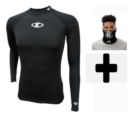 Imagen de Remera Termica Camiseta Con Cuello + Cuello Booff Knex  - Negro - XL