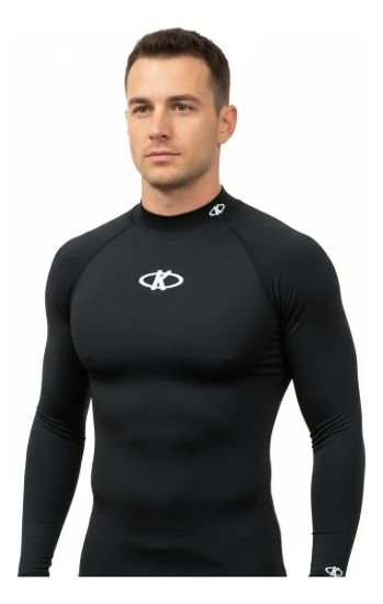 Imagen de Remera Termica Camiseta Con Cuello - Negro - S