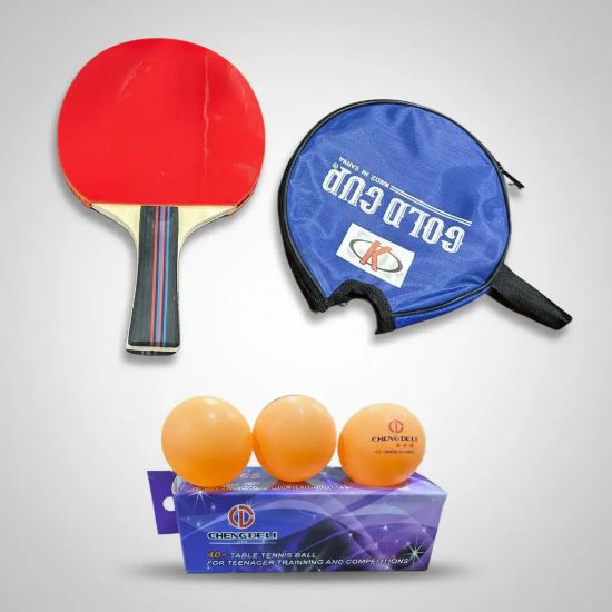 Imagen de Paleta Ping Pong + Funda + Pelotas X3 - Naranja - AN (Anatómico)