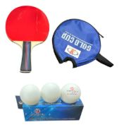Imagen de Paleta Ping Pong + Funda + Pelotas X3 - Blanco - AN (Anatómico)