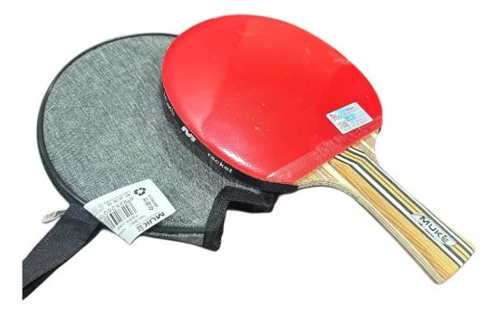 Imagen de Paleta De Ping Pong 3 Estrellas + Funda  Rojo An (anatómico)