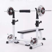 Imagen de Banco Plano + Soporte Para Barras + Apoya Discos