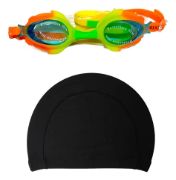 Imagen de Lente Natacion Silicona De Niño + Gorra Piscina Lycra - Rosa