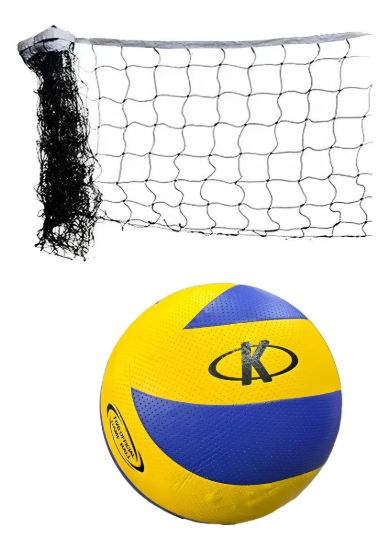 Imagen de Pelota Volley K Pegada + Red Volley Medida Oficial - Azul