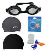 Imagen de Kit Set Natacion Lente + Accesorios Demstore N1 Negro