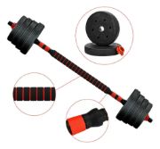 Imagen de Set 2 Mancuernas + Barra 3 En 1 10 Kgs Dmstore Negro