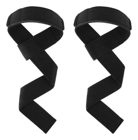 Imagen de Agarre Strap Musculacion Levantamiento Pesas  Par Negro