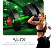 Imagen de Set 2 Mancuernas + Barra 3 En 1  30 Kgs Demstore Negro