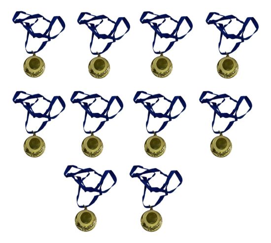 Imagen de Medalla Trofeo Premiacion Hierro Con Correa X 10 Unidades - Dorado