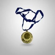 Imagen de Medalla Trofeo Premiacion Hierro Con Correa X 10 Unidades - Dorado