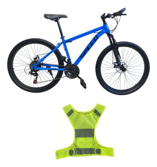 Imagen de Bicicleta K Speed 27.5  Mtb 21 Vel. + Casco Reflectivo - Azul - M