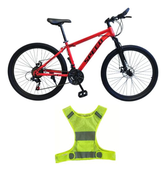 Imagen de Bicicleta K Speed 27.5  Mtb 21 Vel. + Casco Reflectivo - Rojo - M