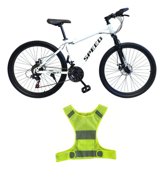 Imagen de Bicicleta K Speed 27.5  Mtb 21 Vel. + Casco Reflectivo - Blanco - M