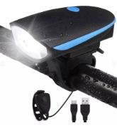 Imagen de Luz Frontal Bicicleta Led - Bocina - Usb - Azul
