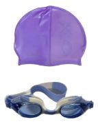 Imagen de Set Natacion Lente Silicona + Gorra Silicona Niño - Violeta