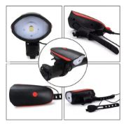 Imagen de Luz Frontal Bicicleta Led - Bocina - Usb - Rojo