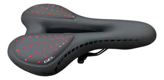 Imagen de Asiento Bicicleta Acolchonado Gel Negro Con Rojo Negro