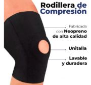 Imagen de Rodillera De Neopreno Con Rotula Libre Deportes Lesiones - Negro - S