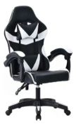 Imagen de Silla Gamer Ergonomica Con Apoya Pies Reclinable Demstore - Negro - Cuero sintético