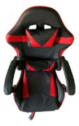 Imagen de Silla Gamer Ergonomica Con Apoya Pies Reclinable Demstore - Rojo - Cuero sintético