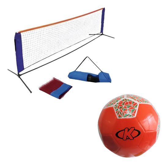 Imagen de Red De Futbol Tenis 2mts + Pelota Futbol N5 Rojo