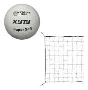 Imagen de Pelota Volley K Cosida + Red Volley Medida Oficial Gris