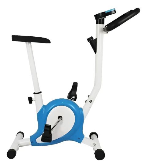Imagen de Bicicleta Fija Estática Fitness Ergométrica Altura Regulable - Celeste